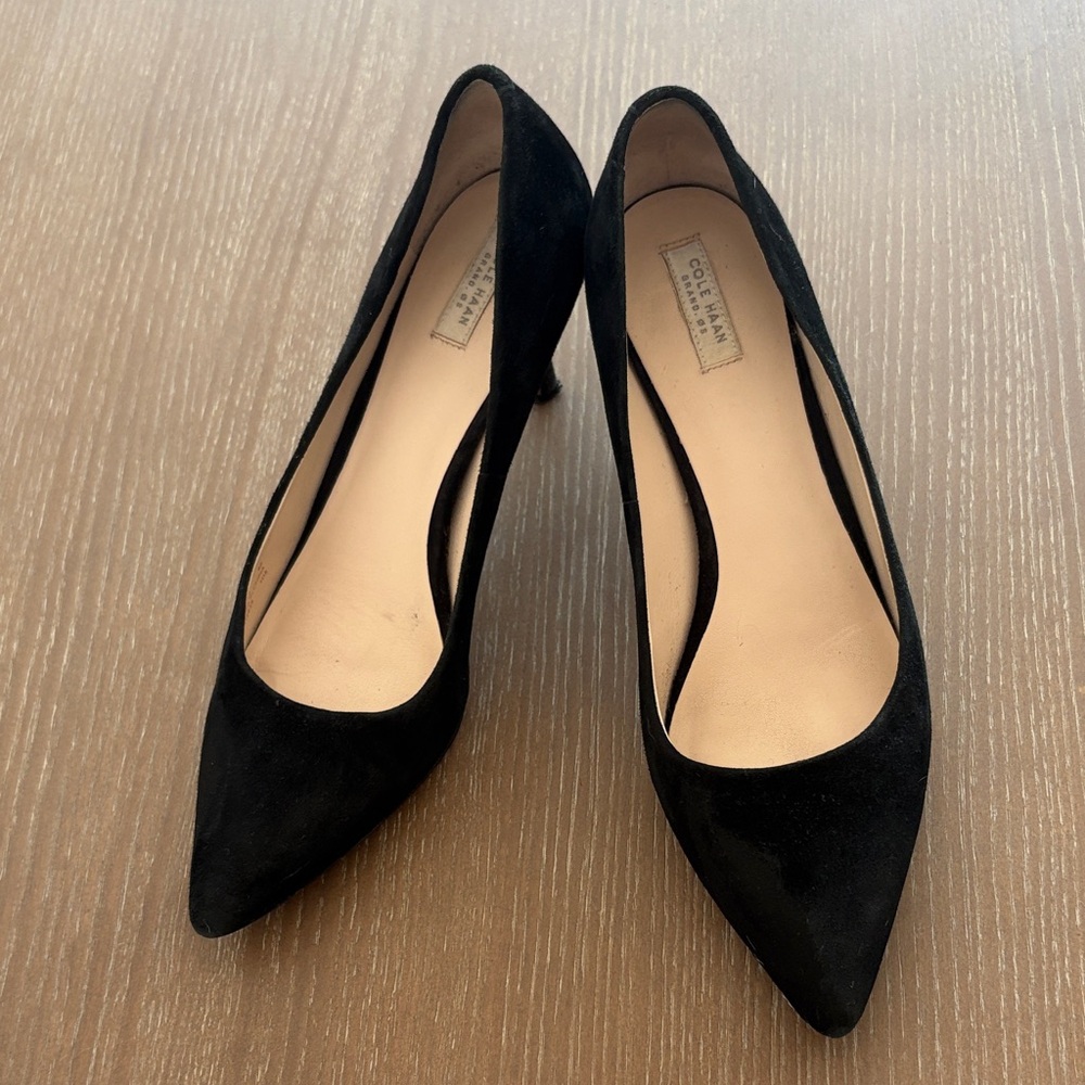 Cole Haan Black Suede Heels